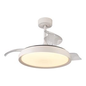 M8826  Mistral 51cm 50W LED Dimmable Ceiling Light With Built-In 28W DC Fan, 3000-6500K Remote Control, White